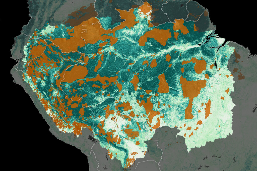 eine Karte der indigenen Völker des Amazonasbeckens. 